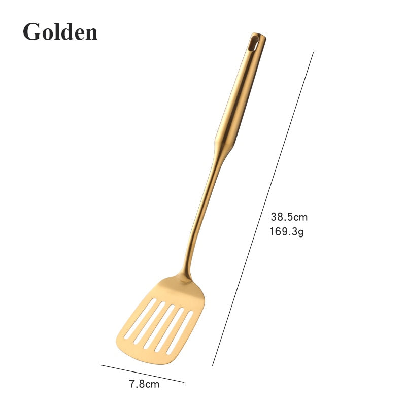 CookwarLong Handle Set Gold Cooking Utensils