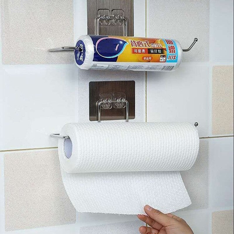 Kitchen Bathroom Roll Paper Holder Self-adhesive