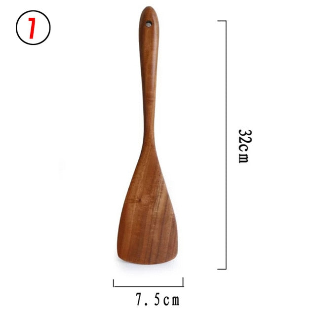 Teak natural wood tableware spoon colander