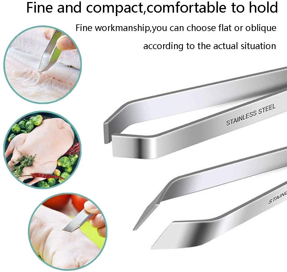 Stainless Steel Fish Bone Tweezers Pincer Clip