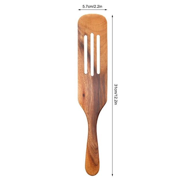 Teak natural wood tableware spoon colander