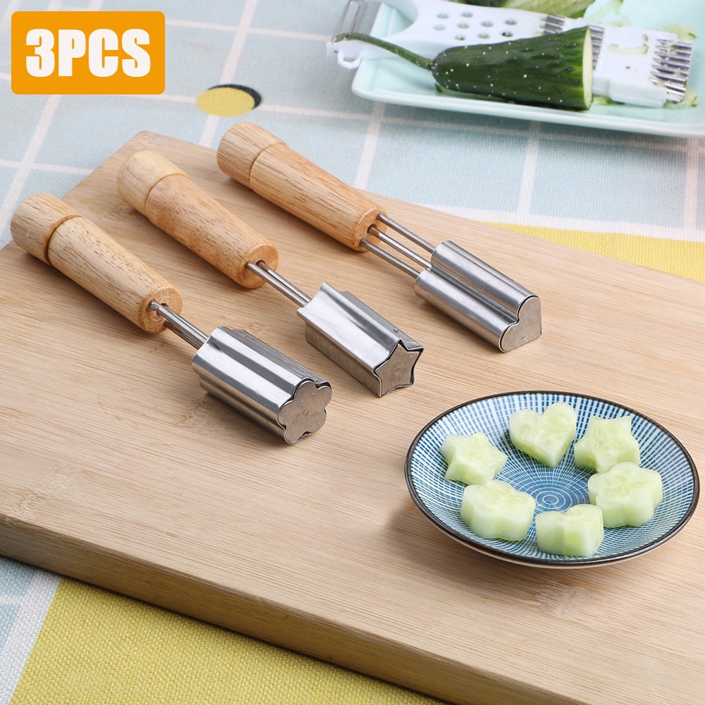 3Pieces Stainless Steel Fruit Vegetable Cutter Mold