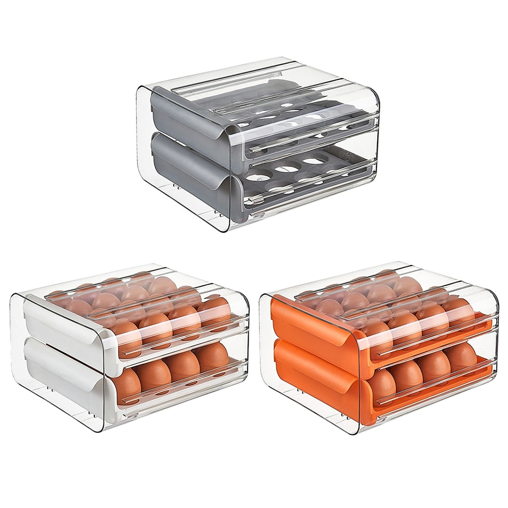 Double-Layer Egg Box Drawer Type Storage