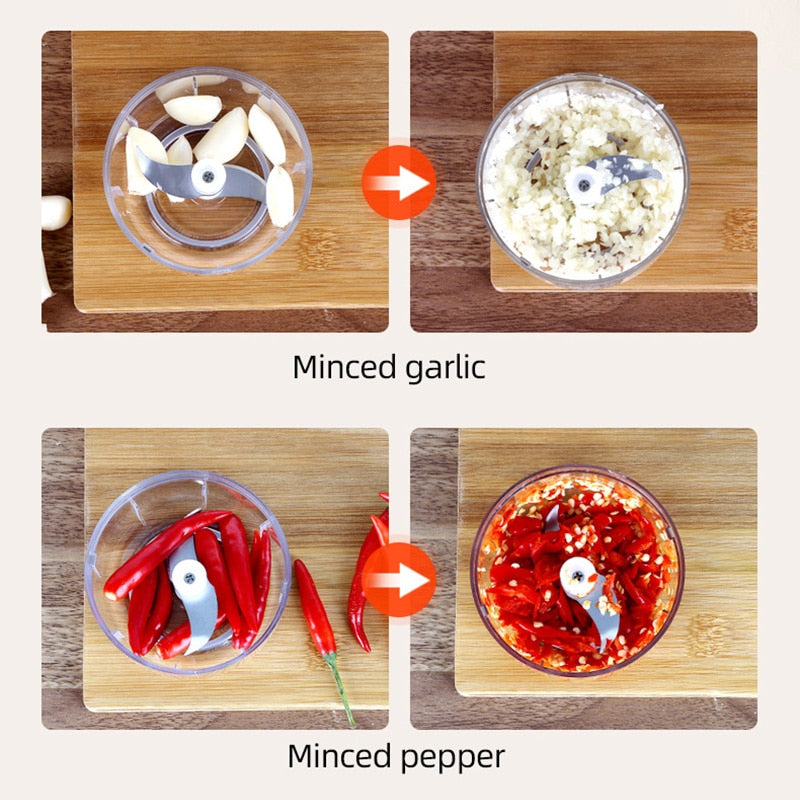 Electric Kitchen Chopper Garlic Masher Meat Grinder