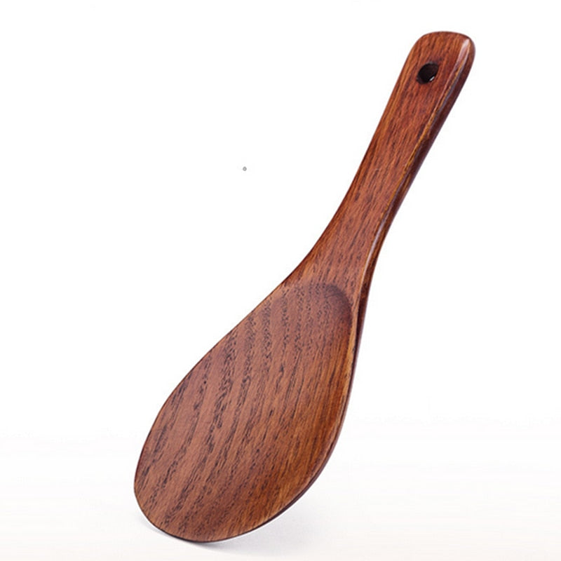 Kitchen Turner Spatula Rice Spoon Long Wooden