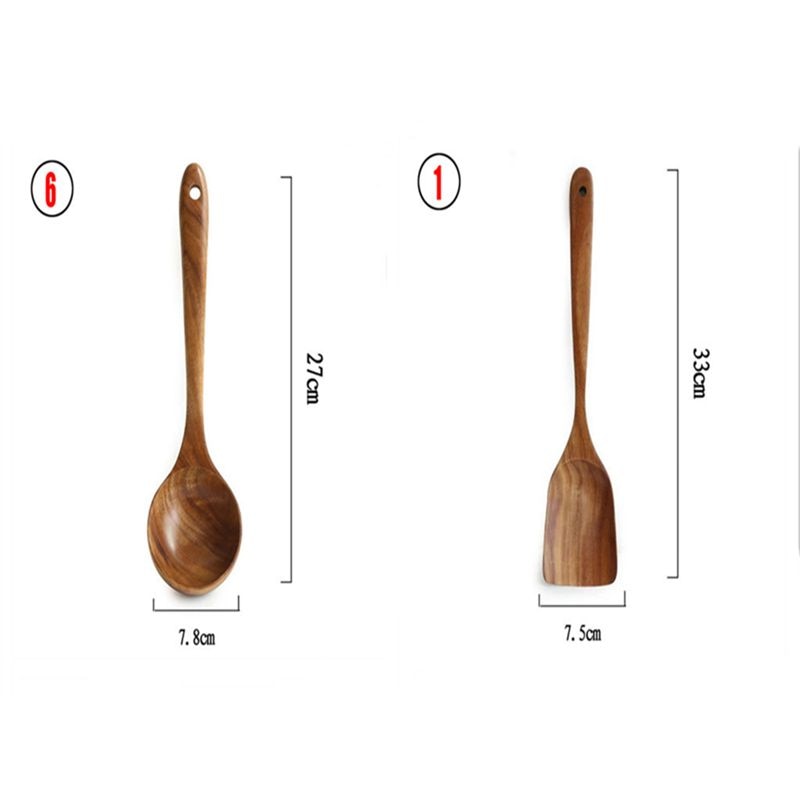 Teak natural wood tableware spoon colander