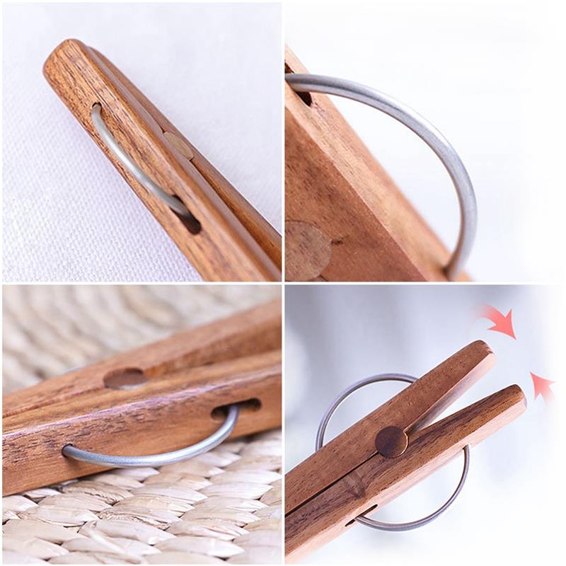 Wood Food Tongs Long Handle Non-Slip