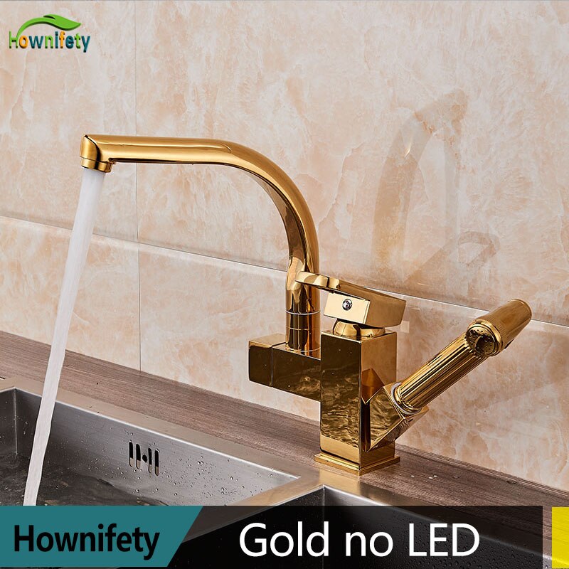 LED or Not Black Kitchen Faucet Pull Out Bidet