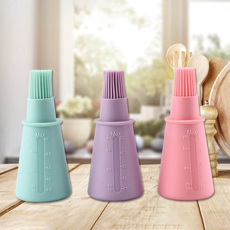 Silicone Oil Bottle with Cover Oil Bottle Brush