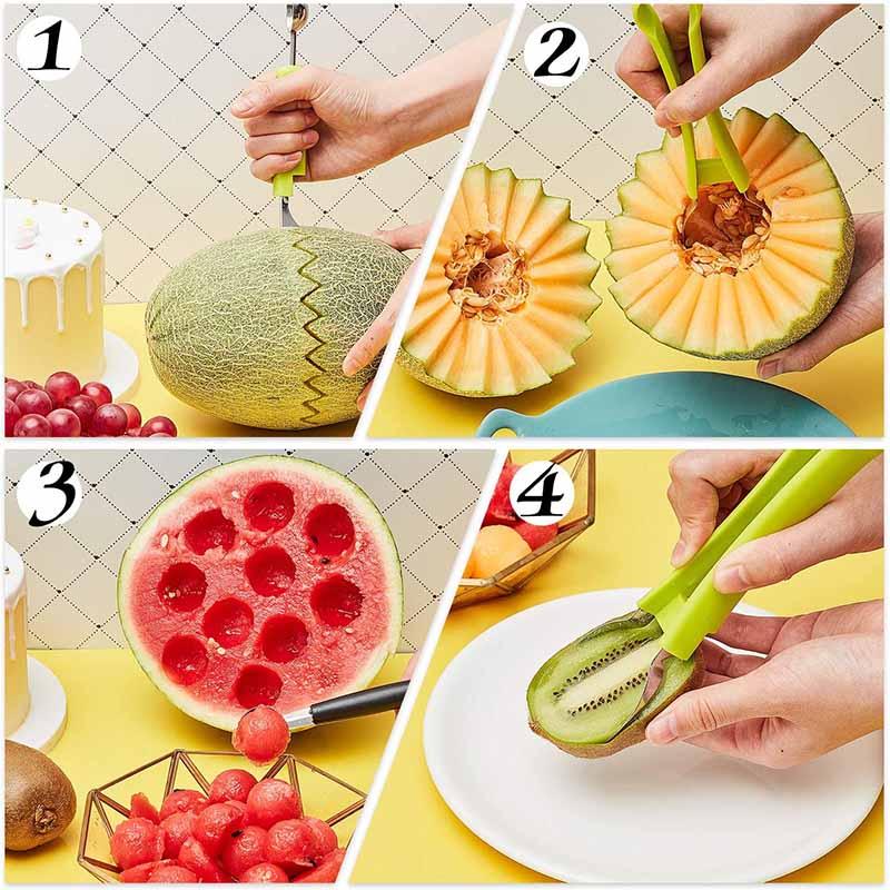 Kitchen Bar Gadgets 4 In 1 Fruit Carving Knife