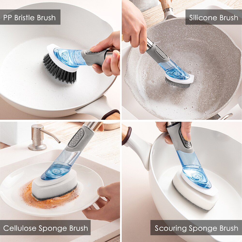 Kitchen Cleaning Brush 4 In 1 Long Handle