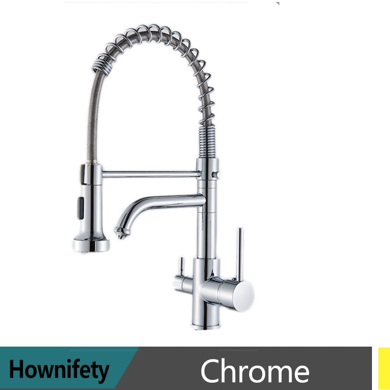 Nickel Chrome Kitchen Sink Faucet Purified Free Rotation