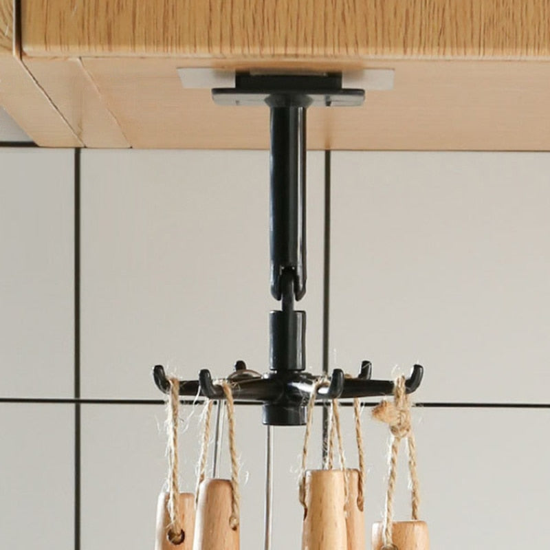 Rotated Kitchen Hooks Self Adhesive 6 Hooks