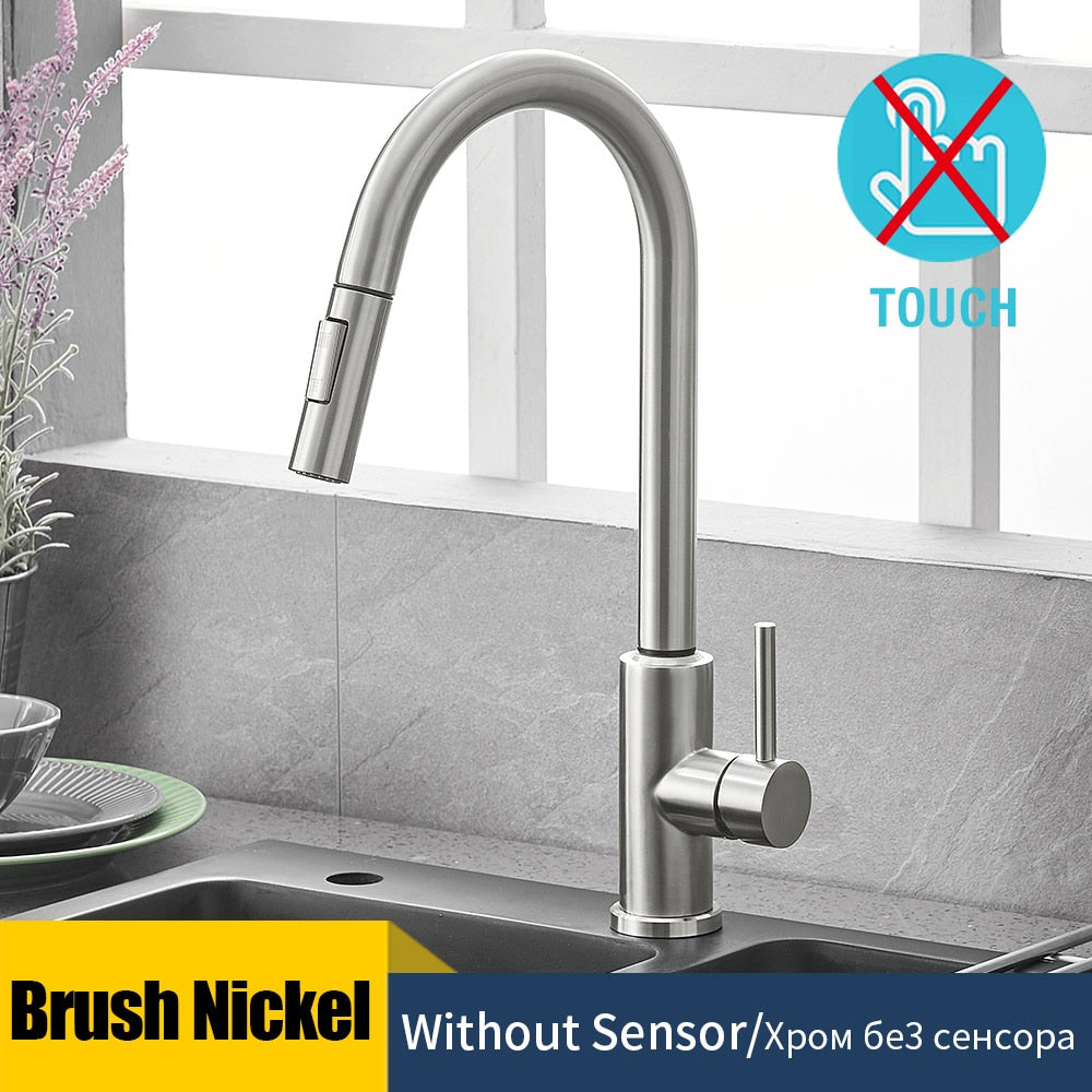 Kitchen Faucets Smart Sensor Pull-Out Hot and Cold Water