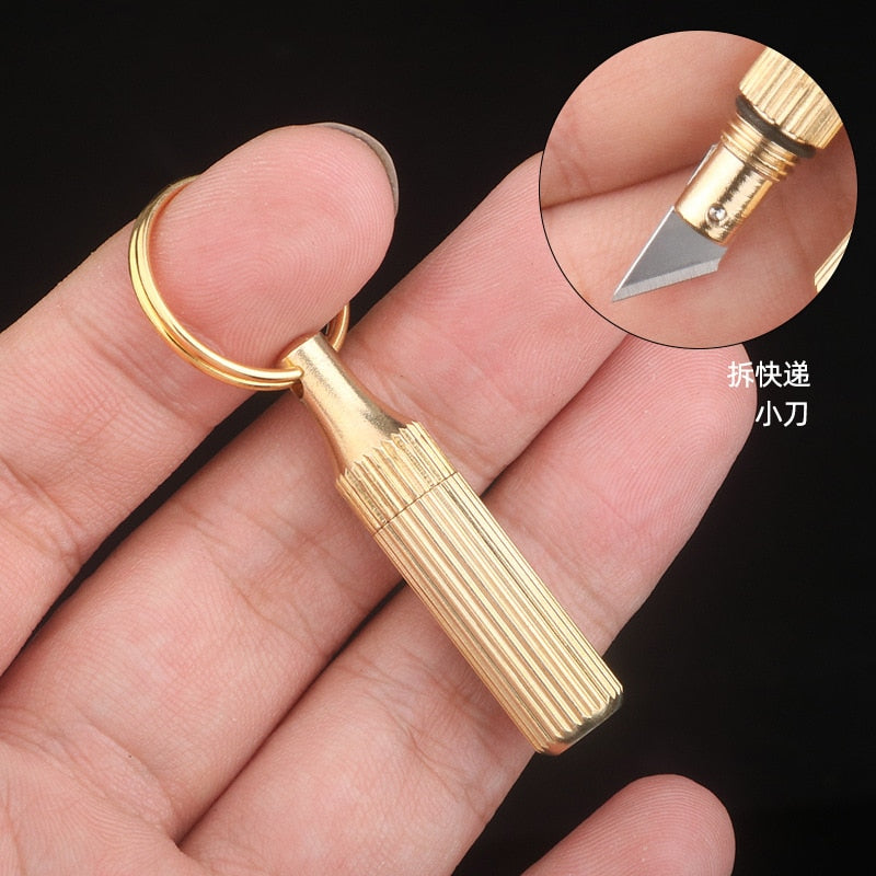 Mini Brass Capsule Pocket Knife