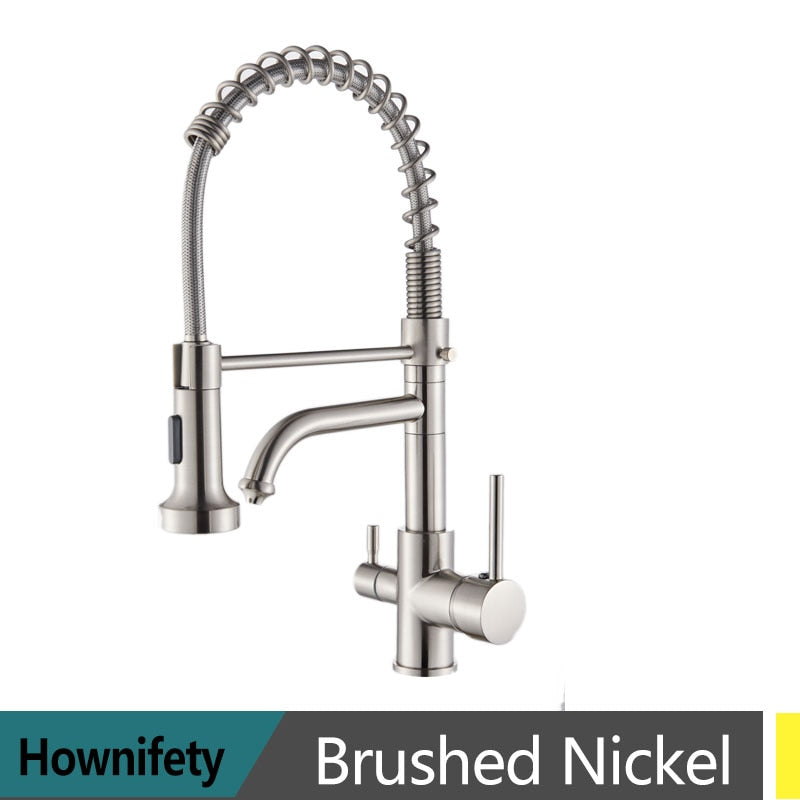 Nickel Chrome Kitchen Sink Faucet Purified Free Rotation