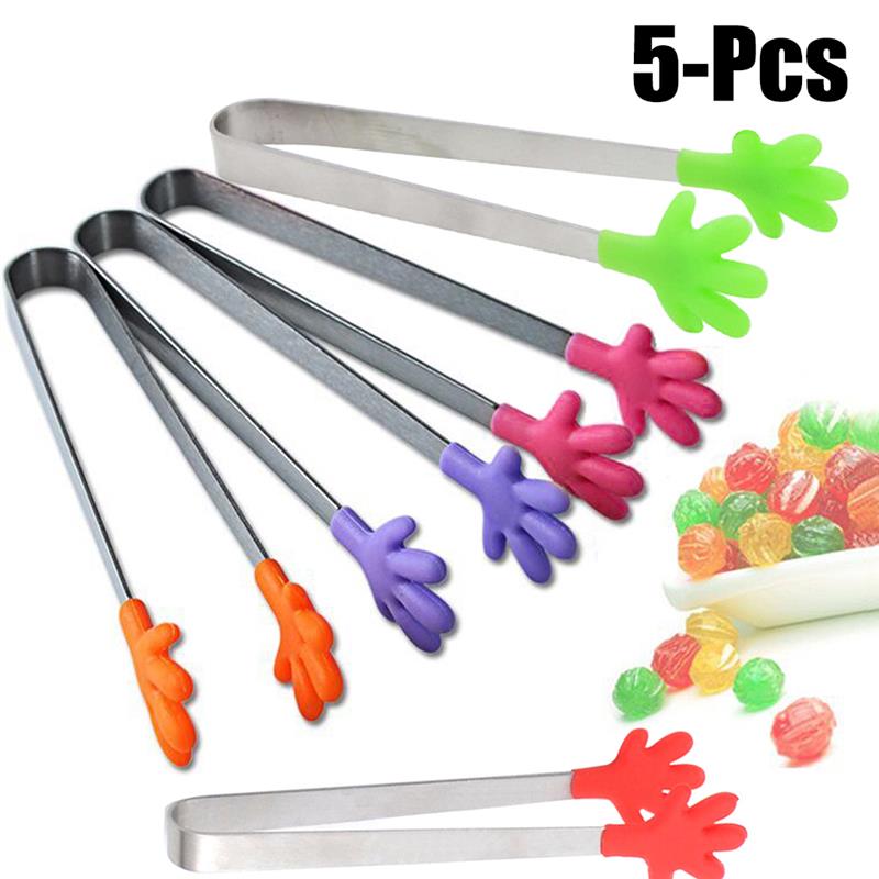 Small Palm Silicone Food Tongs Utensil