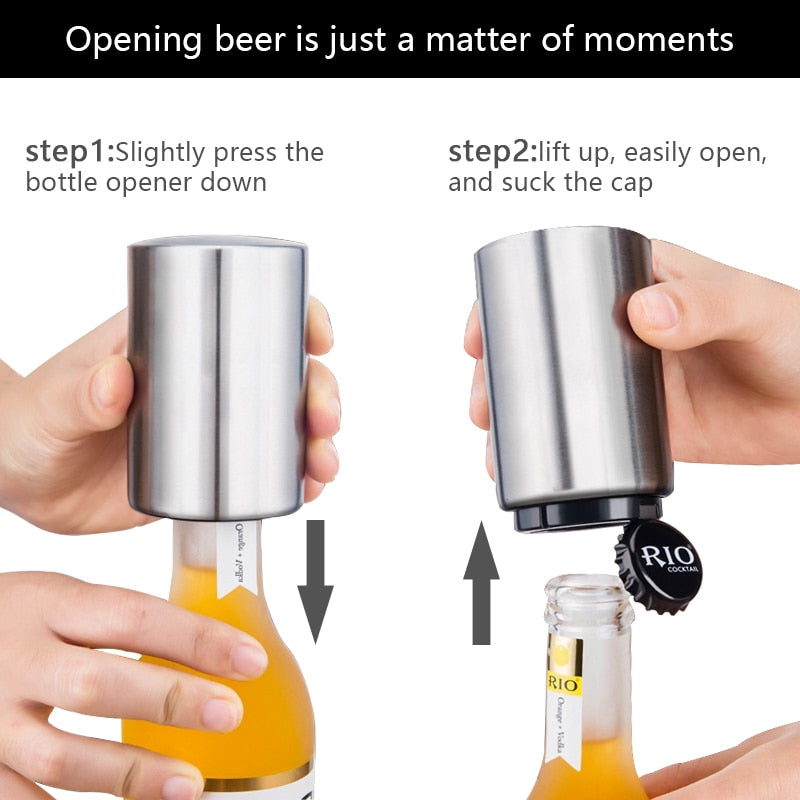 Automatic Bottle Opener Stainless Steel