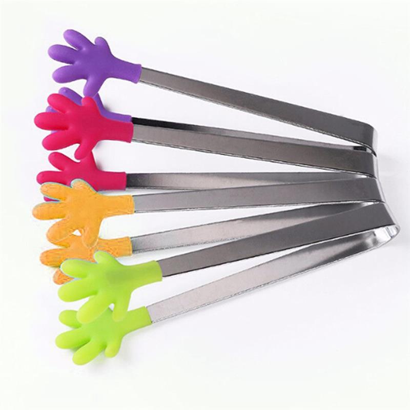 Small Palm Silicone Food Tongs Utensil