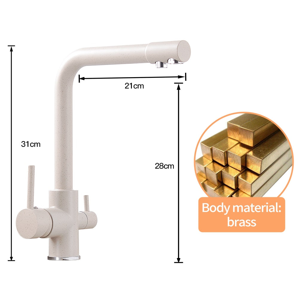 Kitchen Faucet Water with Dot Brass Purifier