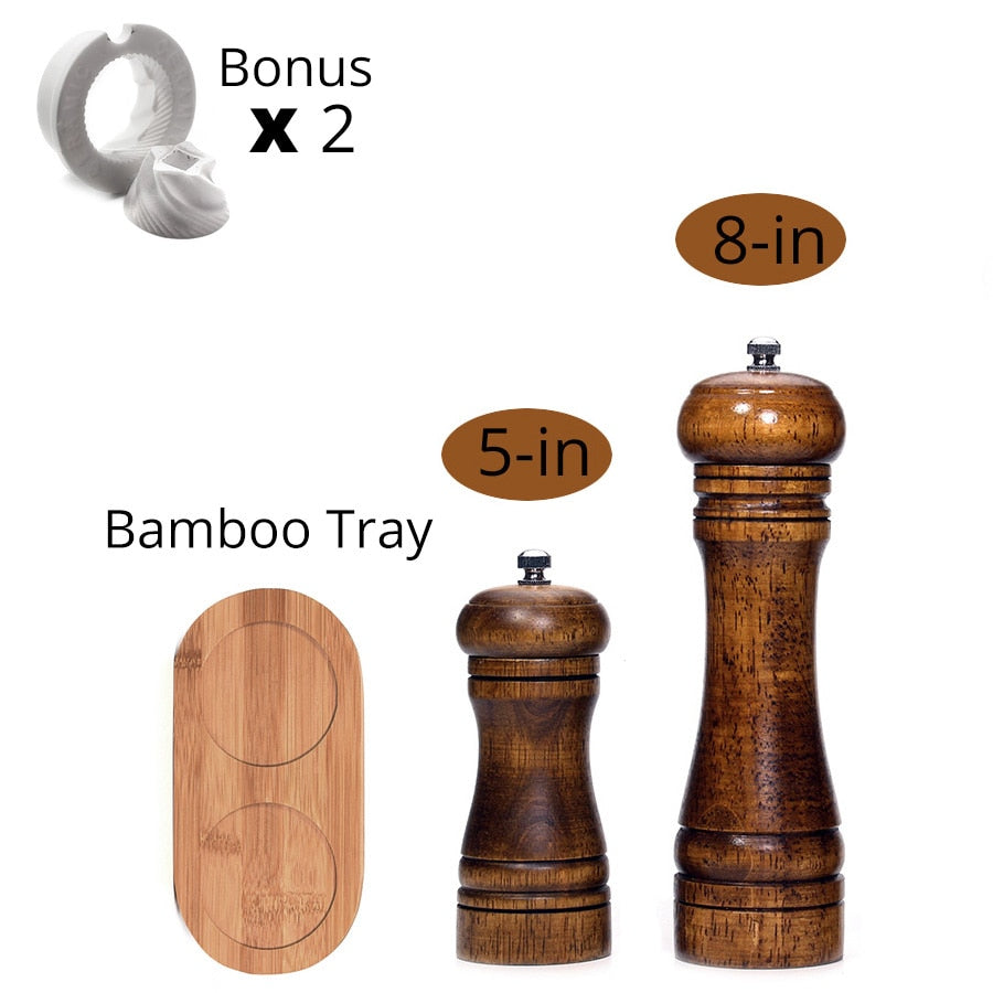 Salt and Pepper Mills, Solid Wood