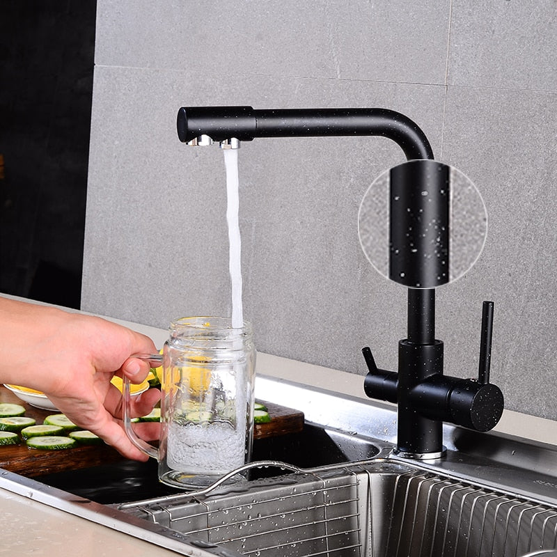 Kitchen Faucet Water with Dot Brass Purifier