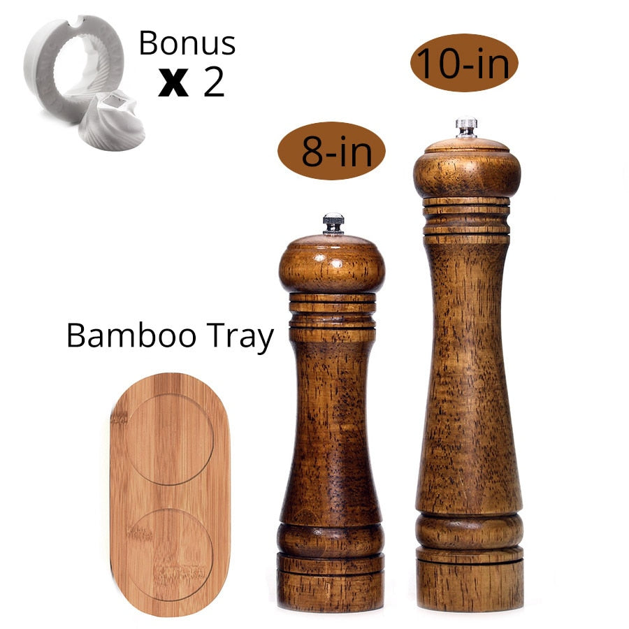 Salt and Pepper Mills, Solid Wood