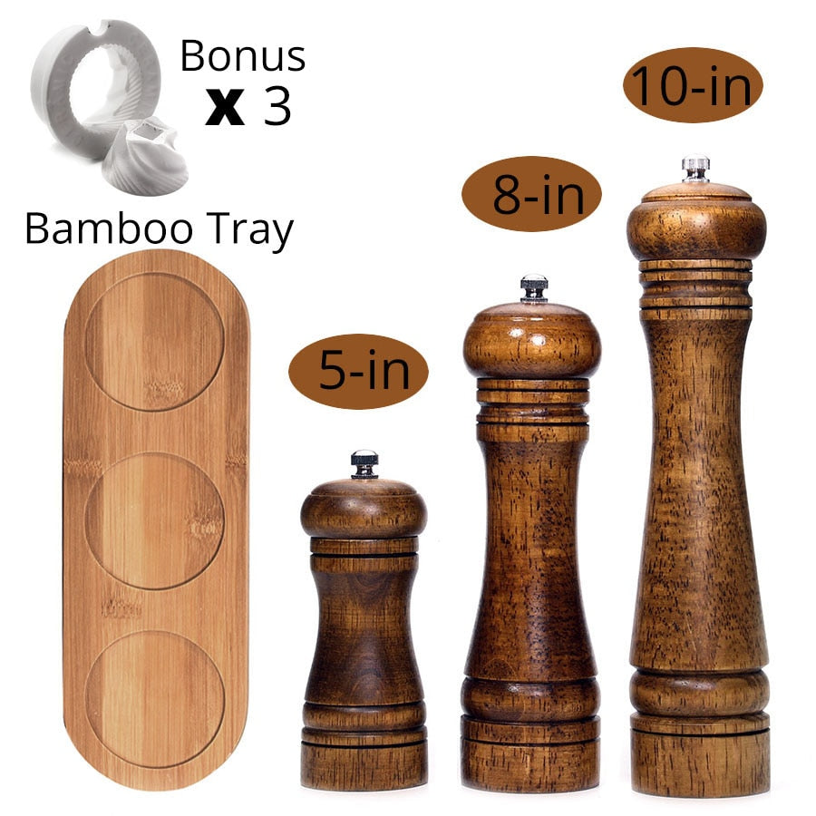 Salt and Pepper Mills, Solid Wood