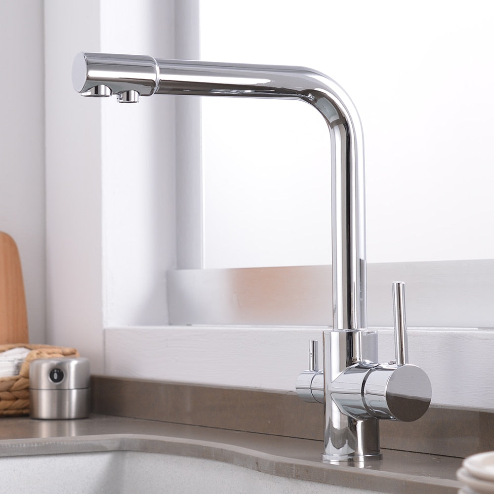 Kitchen Faucet Water with Dot Brass Purifier