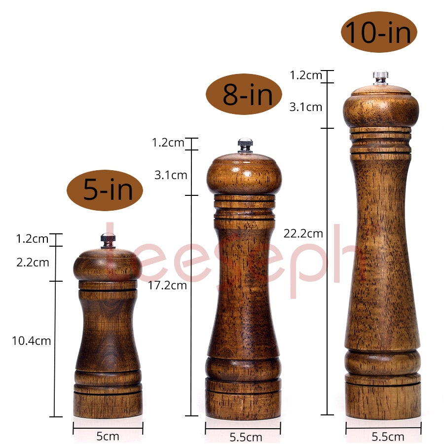 Salt and Pepper Mills, Solid Wood