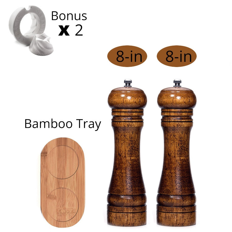 Salt and Pepper Mills, Solid Wood