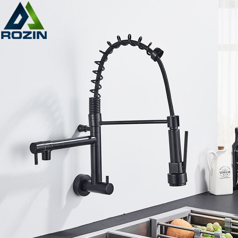 Rozin Matte Black Pull Down Kitchen Faucet