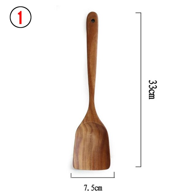 Teak natural wood tableware spoon colander