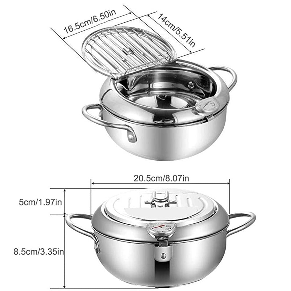 Deep Fryer With Thermometer and Lid