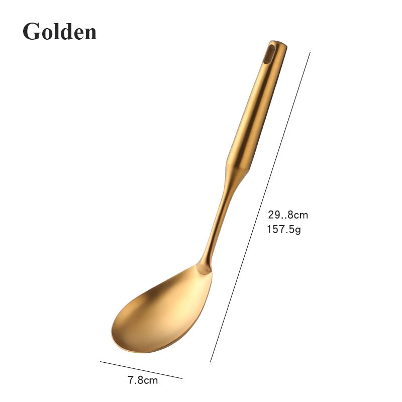 CookwarLong Handle Set Gold Cooking Utensils