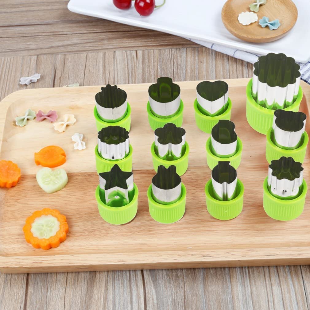 12PCS Vegetable Fruit Cutters Stainless Steel Cutters