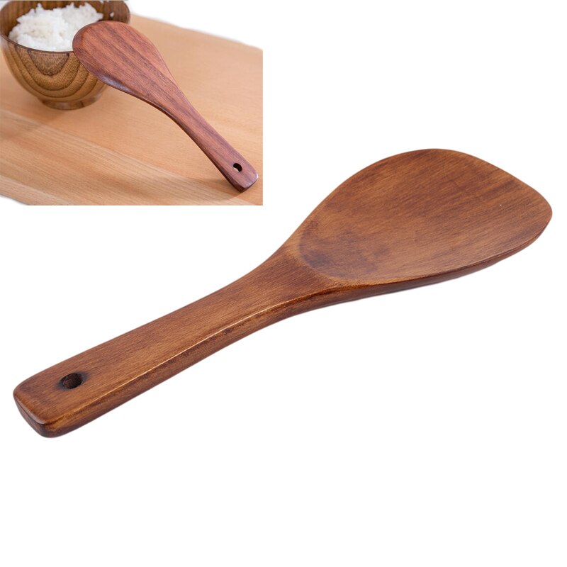 Kitchen Turner Spatula Rice Spoon Long Wooden