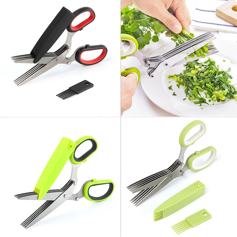 5 Layers Kitchen Scissors Stainless Steel Minced