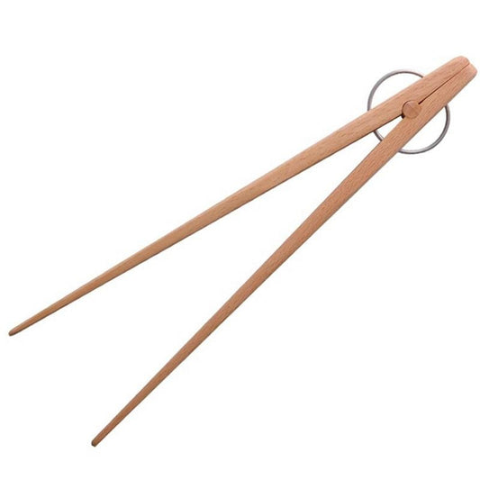 Wood Food Tongs Long Handle Non-Slip