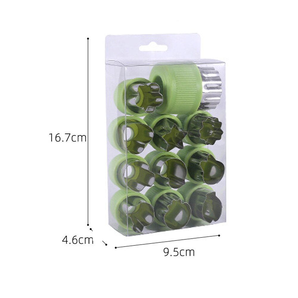 12PCS Vegetable Fruit Cutters Stainless Steel Cutters
