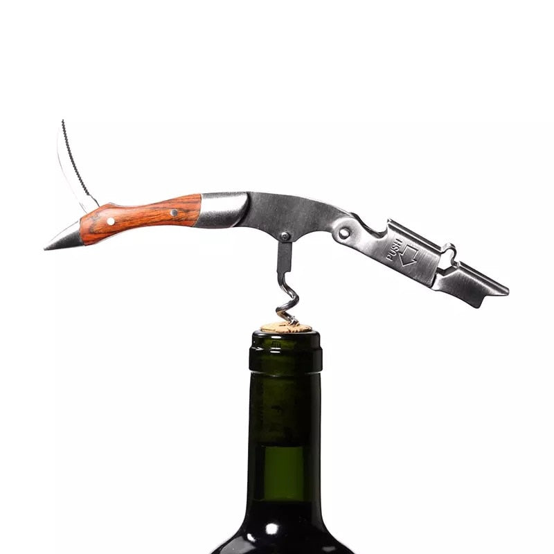 Wood Handle Corkscrew Bottle Opener