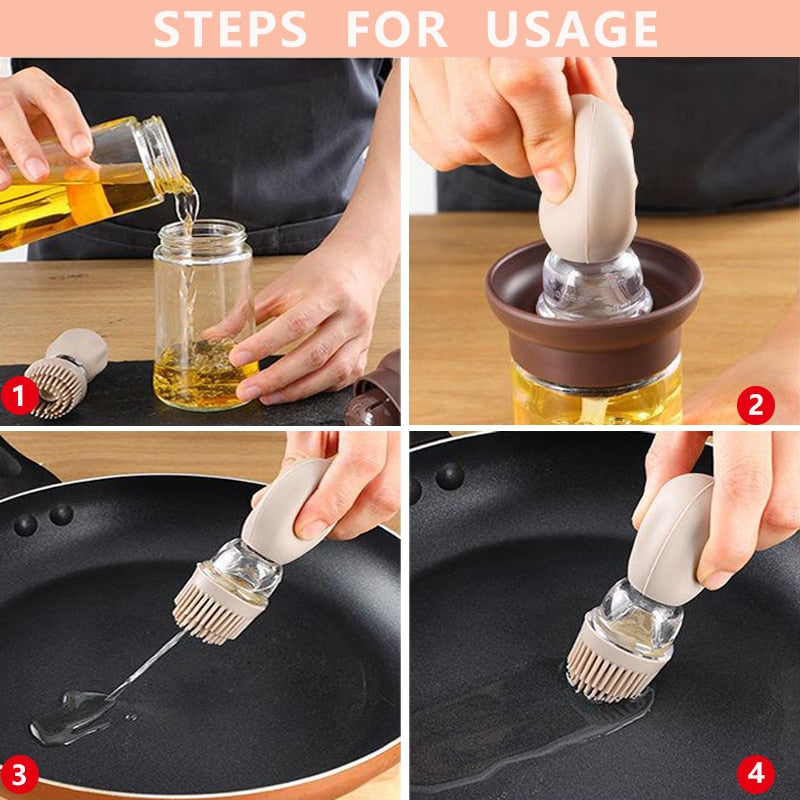 Kitchen Oil Bottle Silicone Brush