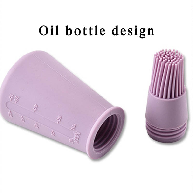 Silicone Oil Bottle with Cover Oil Bottle Brush