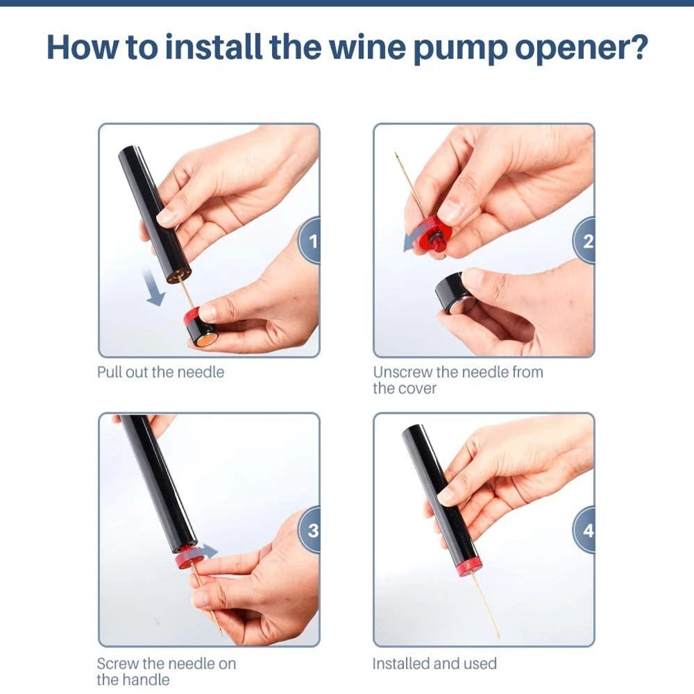 Air Pump Wine Opener Set Portable