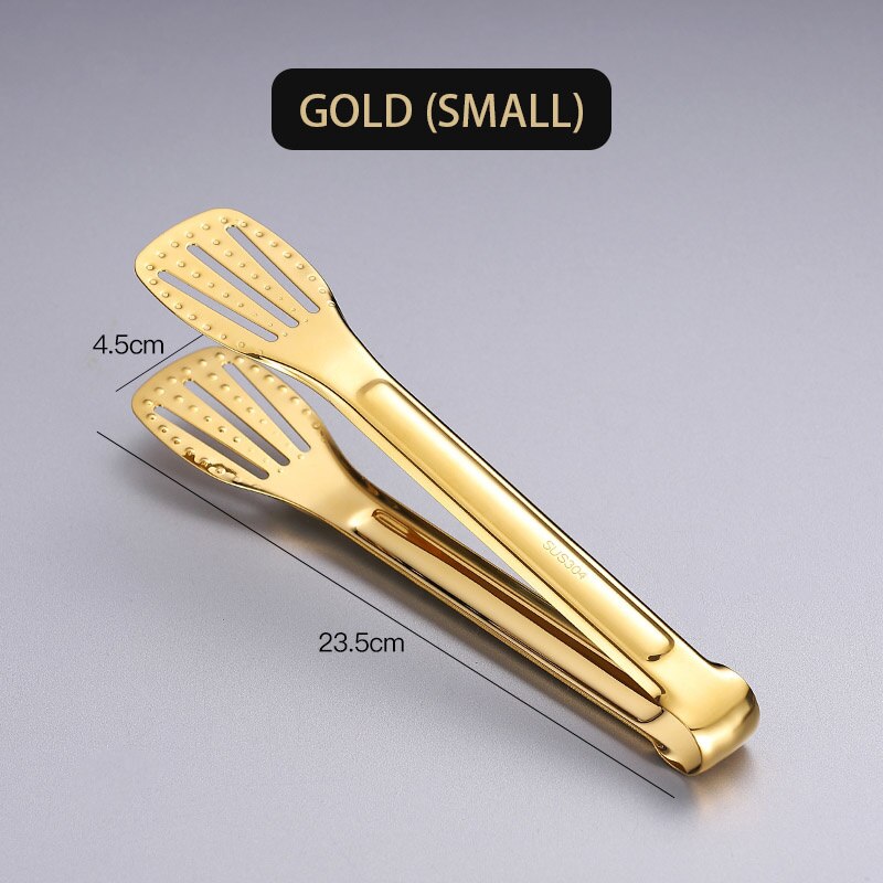 Stainless Steel Grilling Tong Green Gold Handle