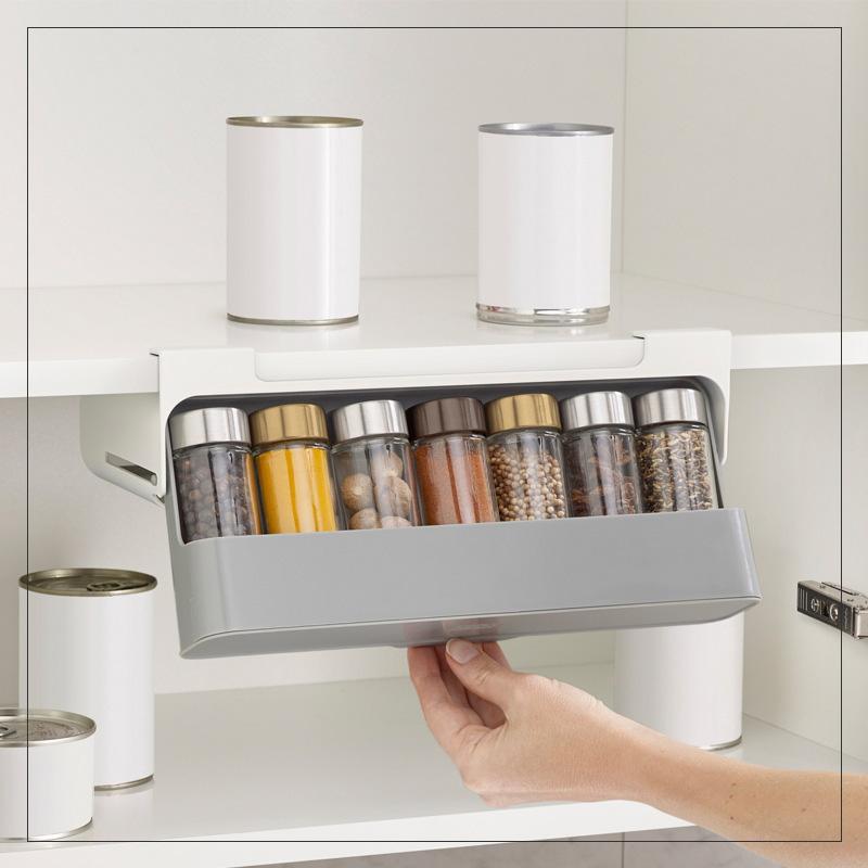 Self-adhesive Wall-mounted Under-Shelf Spice