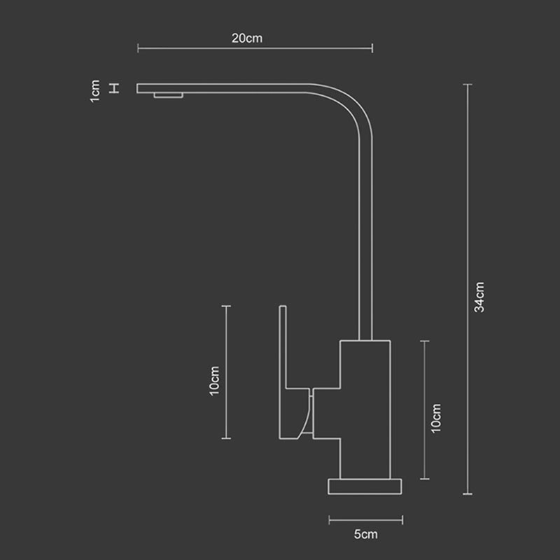 Square Kitchen Faucet Matte black Chrome Kitchen Sink