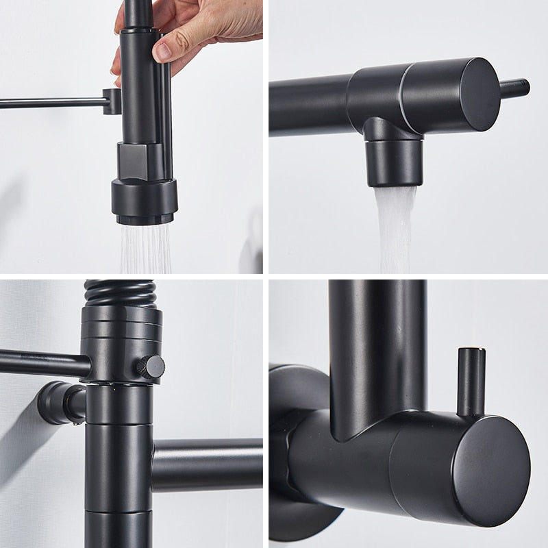 Rozin Matte Black Pull Down Kitchen Faucet