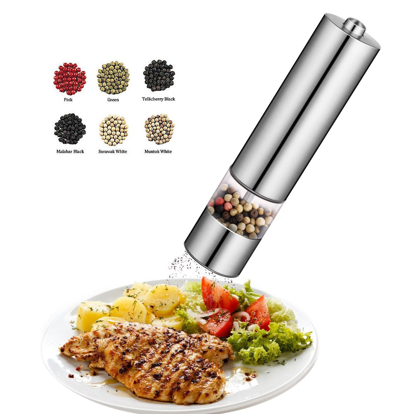 Stainless Steel Electric Salt and Pepper