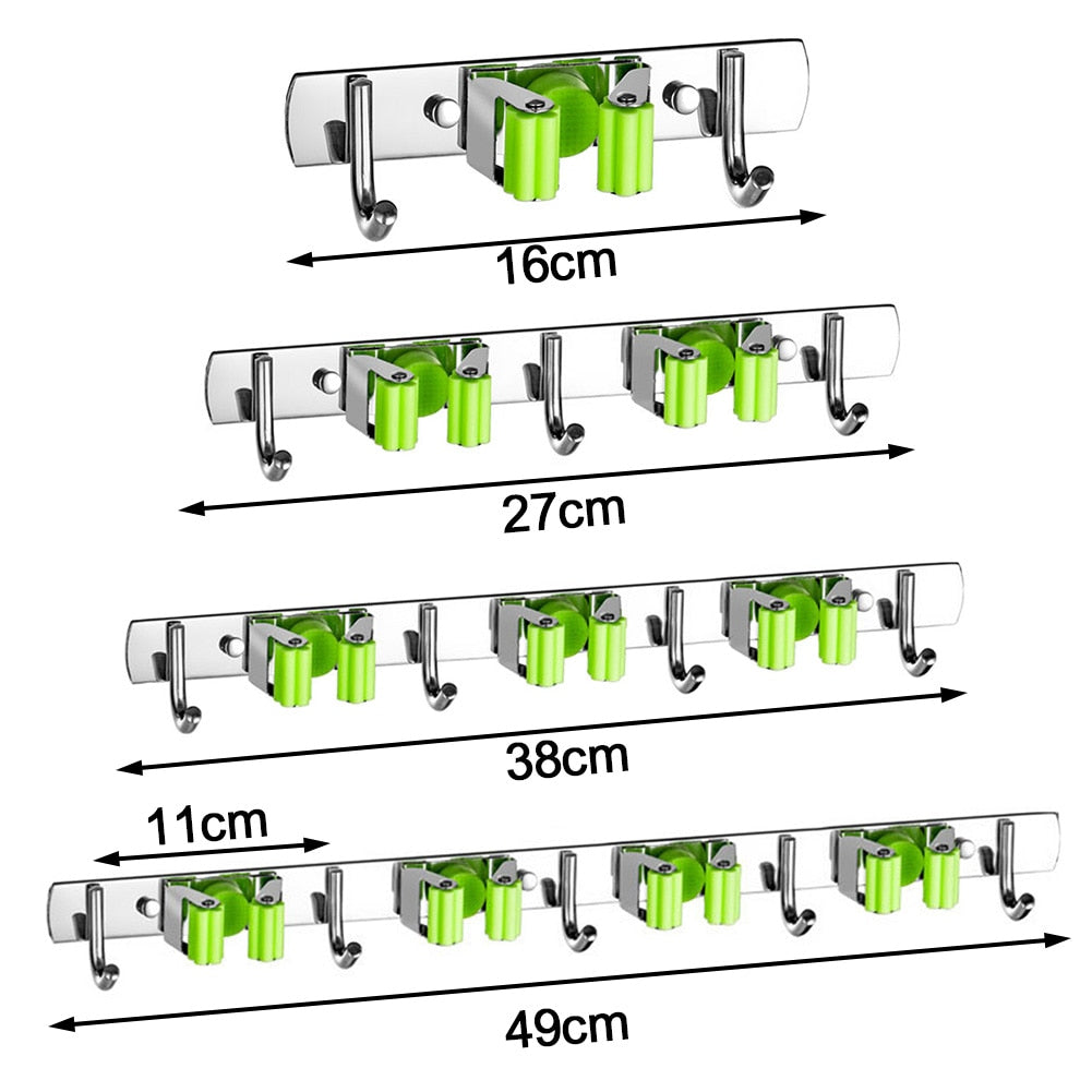 Broom Hook Holder Wall Mount Mop Organizer